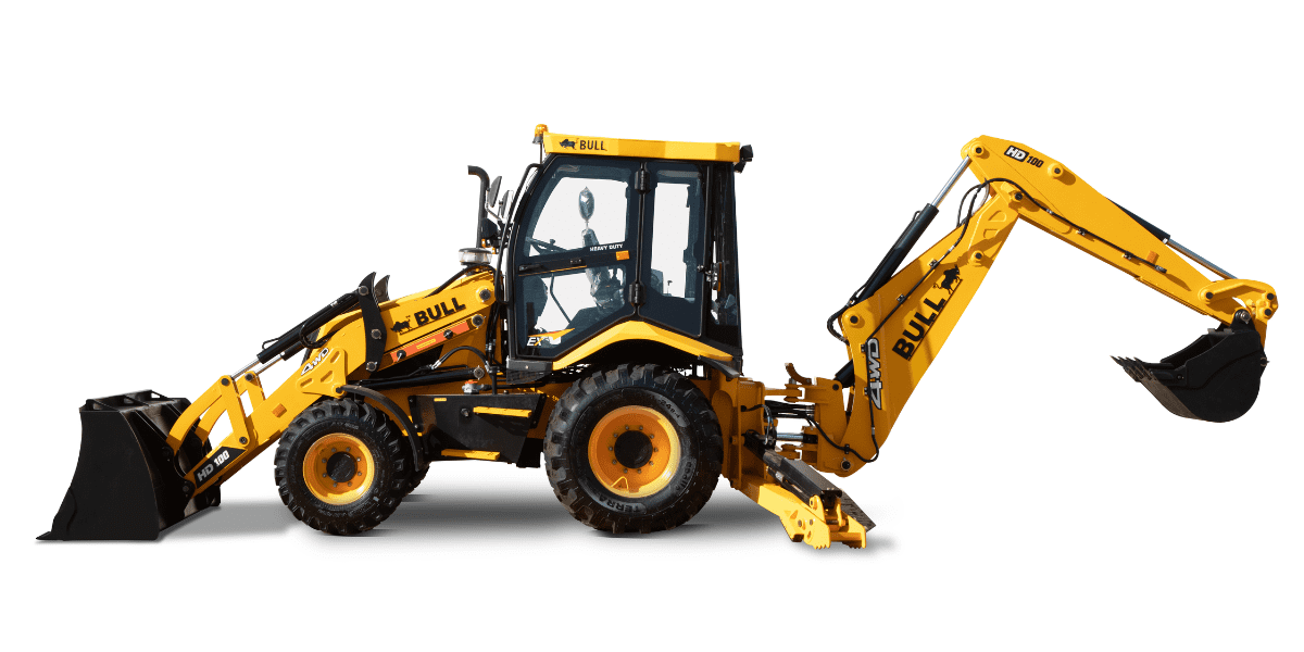 Retroescavadeira Bull HD100 Grupo Tracbel anuncia a distribuição nacional de retroescavadeiras Bull